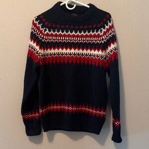 J. Crew Navy, Red, and White Crewneck Sweater